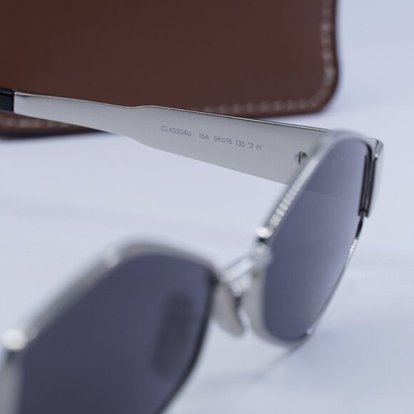 Celine CL40254U 16A Geometric Sunglasses - Palladium / Smoke main image 4